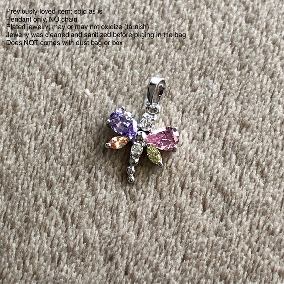 ✨2/$15✨ Pendant: Pendant with Multi-Color Stones, 2 cm 🛍 Bundle Me! - Picture 2 of 12